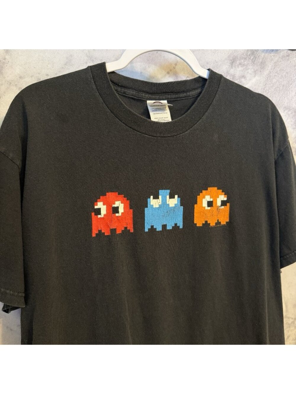 VTG Pac-Man Ghost 2004 Namco Graphic T Shirt Delta Mens Large L Retro Video Game